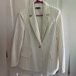 Adrianna Papell Ivory Striped Blazer
